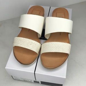 Dolce Vita Vala off white embossed leather sandal